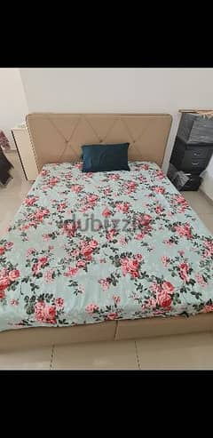 Double bed with storage and mattress