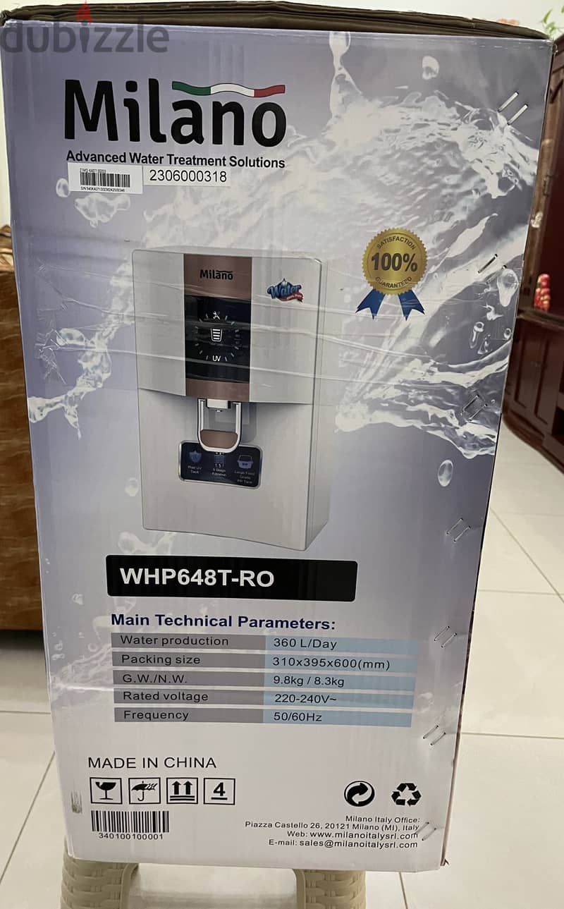 Milano RO+UV Water Purifier - Brand New Model WHP648t-RO, 360L/day 2