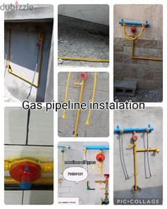 Gas pipeline instalation kitchen home