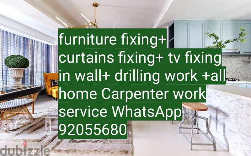 carpenter/furniture,ikea fix reapir/curtains,tv fix in wall/drilling 4