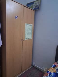 bed with mattress and cupboard for sale low price