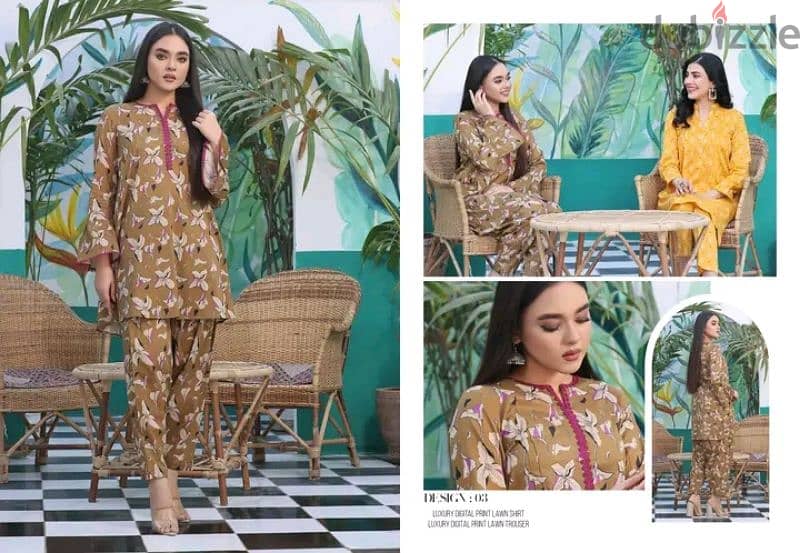 unstitched lawn two piece Pakistani brand suits 4