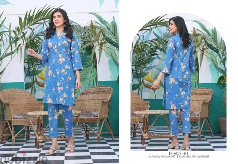 unstitched lawn two piece Pakistani brand suits 5