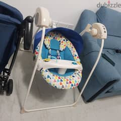 Electrical swing cradle plus used baby items