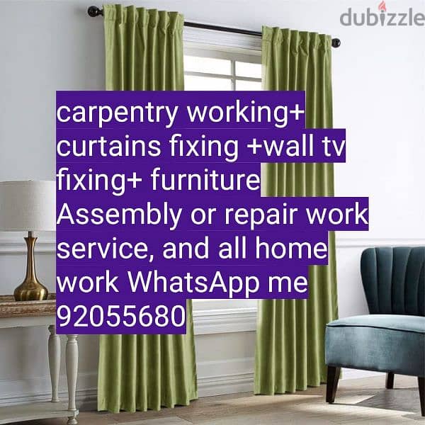 Carpenter/furniture fix,repair/curtains,tv fix in wall/shifthing/ikea 7