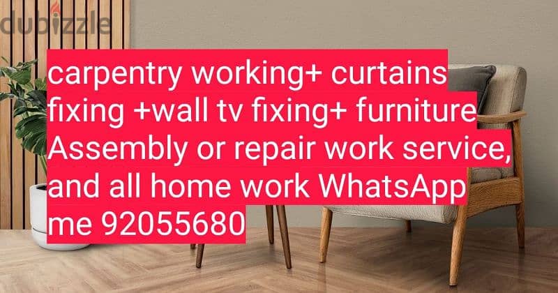 Carpenter/furniture fix,repair/curtains,tv fix in wall/shifthing/ikea 9