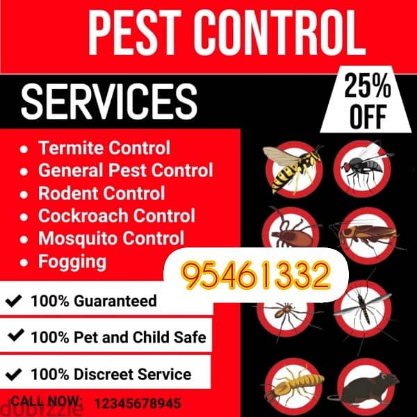 Pest Control Service for Cockroaches Bedbugs mosquito Aunts 0