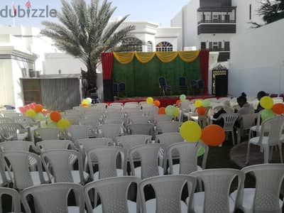 Rent plastic chairs 200 baisa only تأجير كراسي بلاستيك بـ ٢٠٠ بيسة فقط