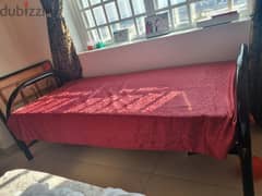 metal cot /bed with mattress 0