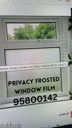 Privacy Frosted Stickers for Glass, window Blinds sheet available