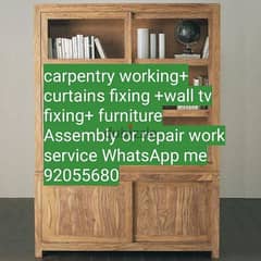 curtains,tv,wallpaper,ikea fixing in wall/Carpenter/door lock open