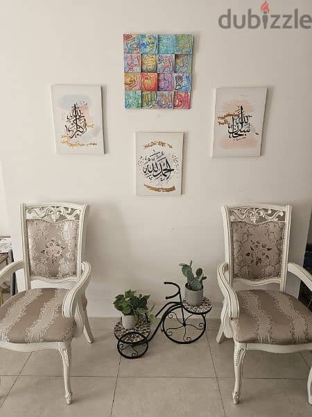 beautiful drawing room chair (pair)كرسي غرفة الرسم الجميل (زوج) 1