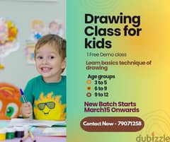 Drawing class for kids Behind Indian School Ghubra