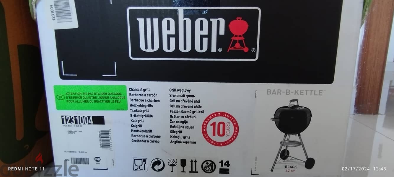 Brand New Weber Charcoal Grill & Kettle 47cm Black 14
