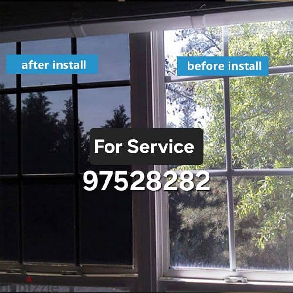 Windows Glass Sticker Frosted Tint Film Available with Fixing 1