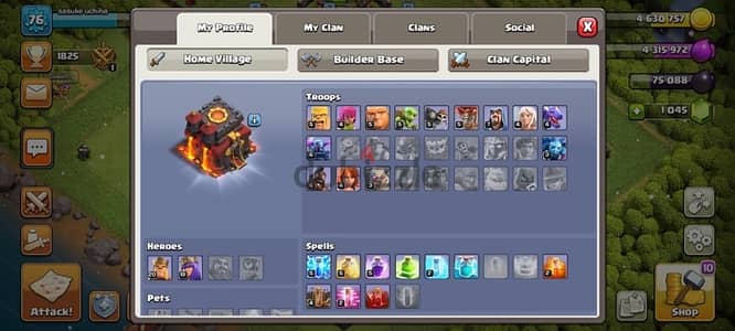 clash of clans th 10 almost max حساب كلاش تاون عشره قريب الماكس