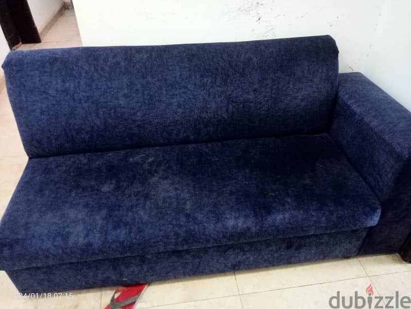 Blue fabric Sofa 1