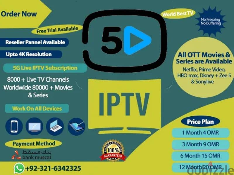 4k IP/TV 4k Resulation 22k Tv Channels & 180k VOD 5