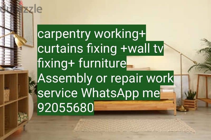 Carpenter/furniture,fix,repair/curtains,tv,photo fix in wall/drilling, 7