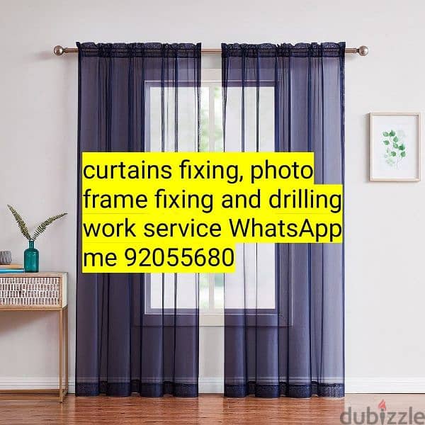 Carpenter/furniture,fix,repair/curtains,tv,photo fix in wall/drilling, 2