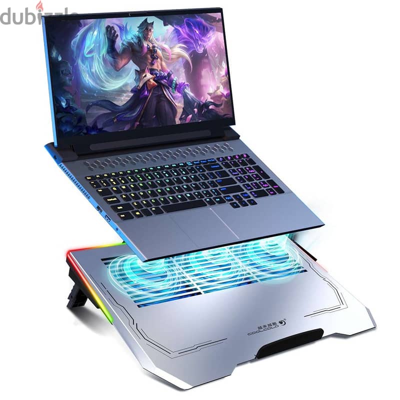 Porodo aluminum laptop rgb cooling pad pdx117 (BrandNew!) 3