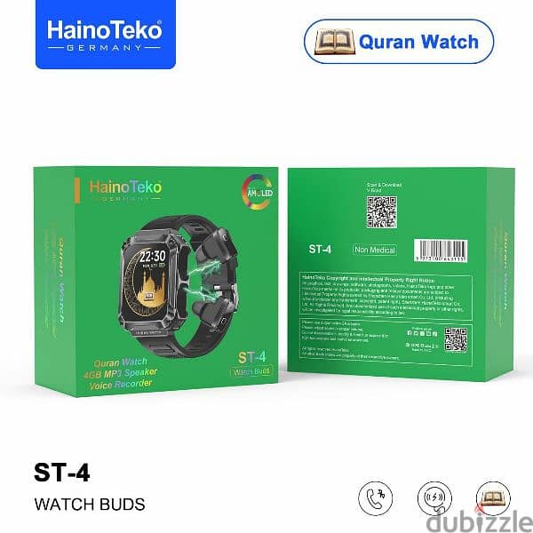 Hainoteko Smart Quran Watch Buds 3