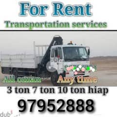 hiab truck all oman  for rent