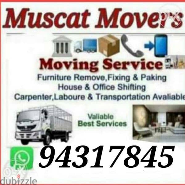 Muscat Mover packer shiffting carpenter furniture TV curtains fixing 0