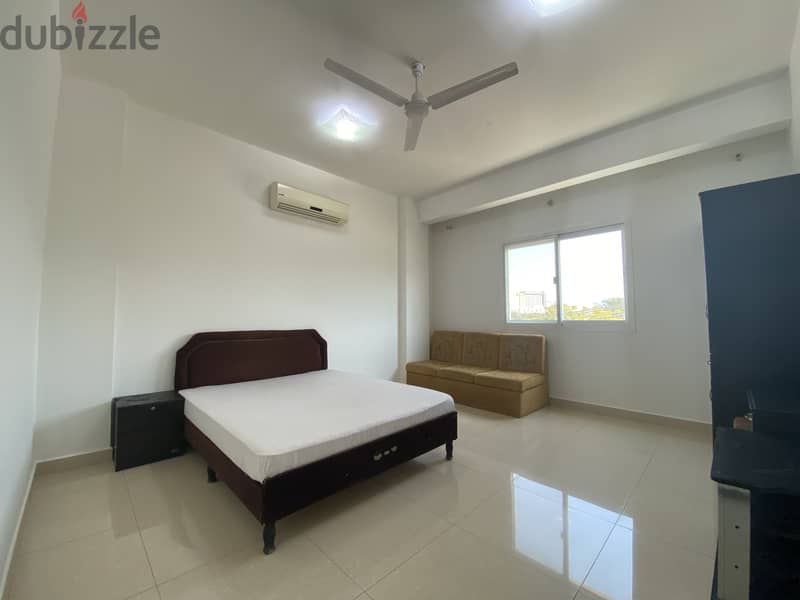 Furnished spacious room with attached bath in Ghubra + all amenities 0