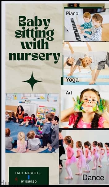 baby care with nurseryclassess,dance piano, arts and craft including 1