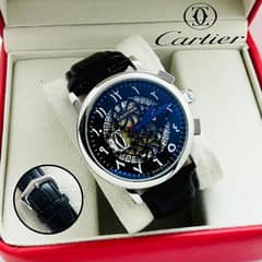 Cartier chronograph leather watch