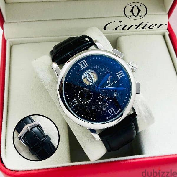 Cartier chronograph leather watch 4
