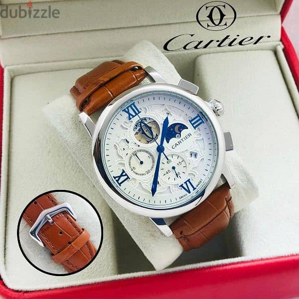 Cartier chronograph leather watch 5