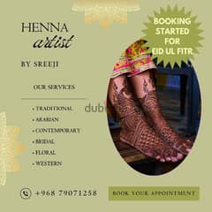 Mehandi Designer- Booking started for Eid ul fitr