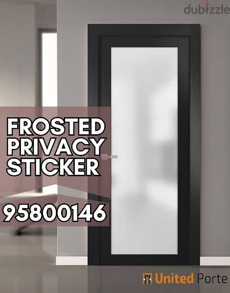 Frosted Vinyl Window Stickers,Blind Privacy Stickers for Office Glass 0