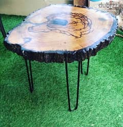 طاولات خشبيه خام مع الريزن للبيع Raw wooden tables with resin for sale