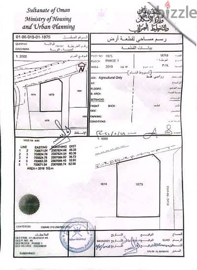 للبيع ارض زراعية على شارع رئيسي بولاية قريات