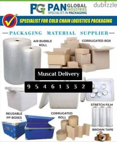 We have Packaging Material Boxes Stretch roll Bubble roll Cargo bags