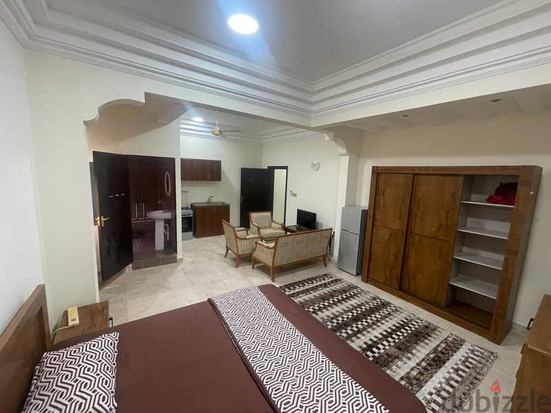 furnished studio for rent in Al Khuwair 33 Area near the College of 2