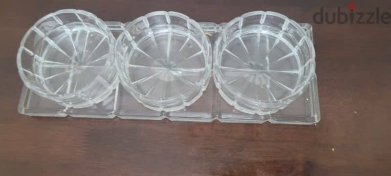 Crystal Serving bowls with tray in excellent condition 1