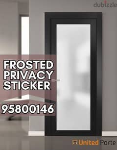 Frosted Privacy stickers available, Glass blinds sheet available
