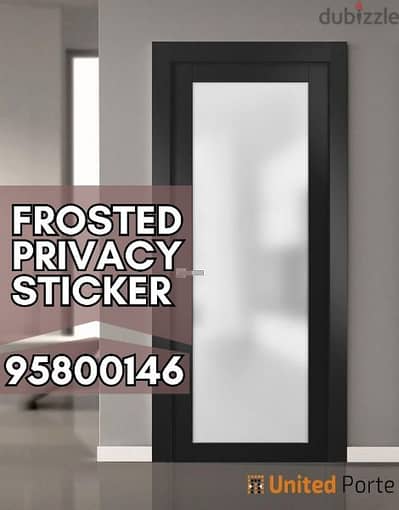 Frosted Privacy stickers available, Glass blinds sheet available