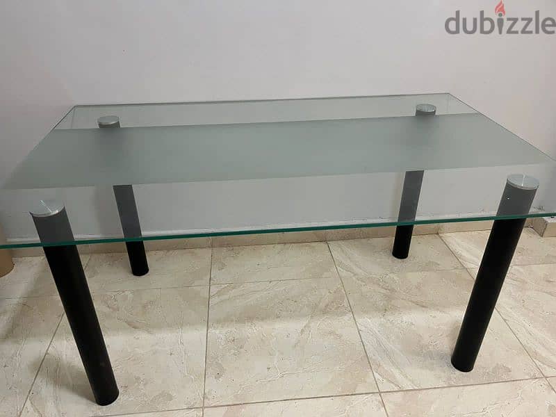 GLASS SIX-SEATER DINING TABLE URGENT SALE 4