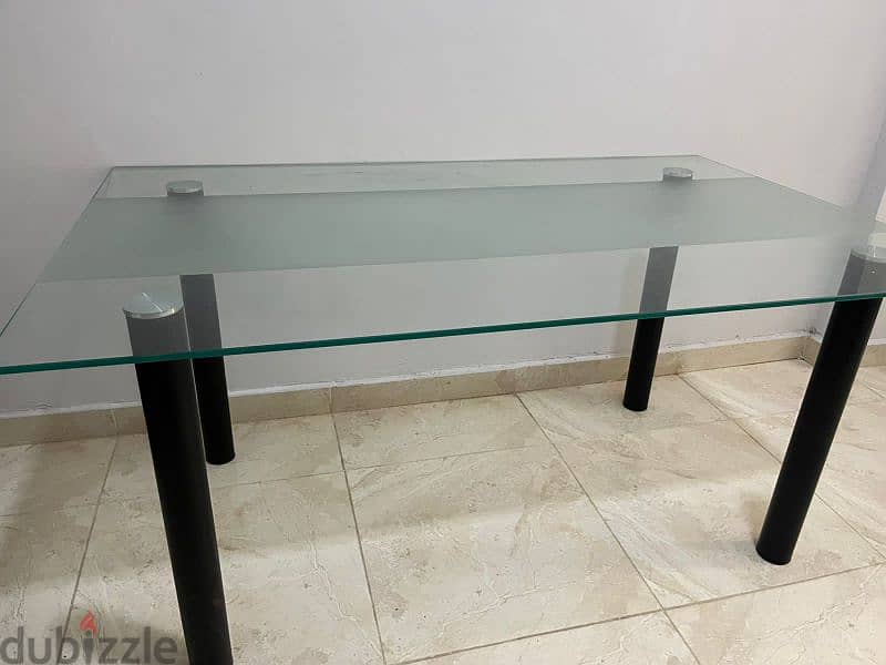 GLASS SIX-SEATER DINING TABLE URGENT SALE 10