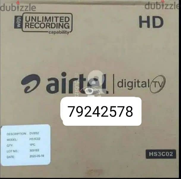new Airtel HD setup box with Malayalam tamil telugu hindi recharge 0