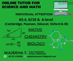 Tutor for Science Chemistry, Biology, Physics & Complete MATH