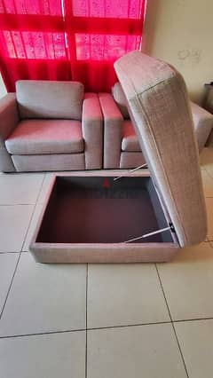 Two Single Seater Sofa with a leg rest and internal storage