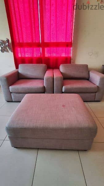 Two Single Seater Sofa with a leg rest and internal storage 1