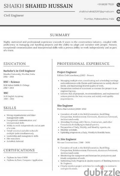 civil engineer look for job