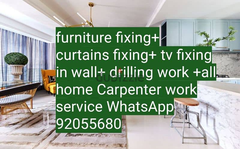 curtains,tv,ikea,wallpaper fixing/drilling work/Carpenter/repair work 6